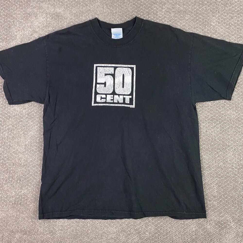 Vintage 50 Cent 2003 T Shirt Men's XL Fits Like a Medium Black Cotton 2000s Y2K